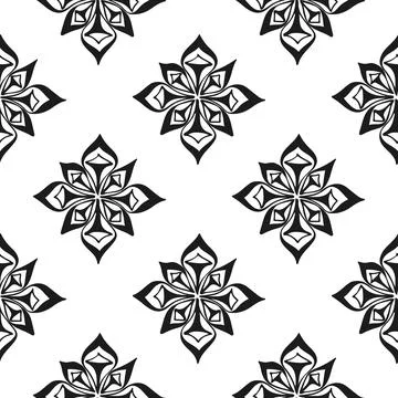 Vector seamless pattern with abstract rhombus on white background Stock Illustration