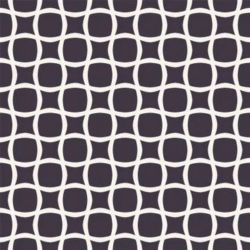 Vector seamless pattern. Abstract rounded square grid background. Monochrome Stock Illustration