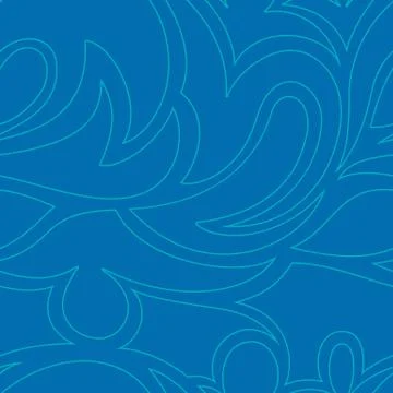 Vector seamless pattern of abstract shapes in a linear style of turquoise color Stock Illustration