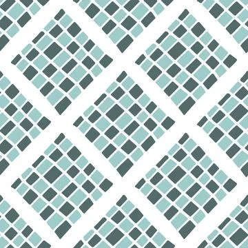 Vector seamless pattern with abstract square, rhombus on white background Stock Illustration