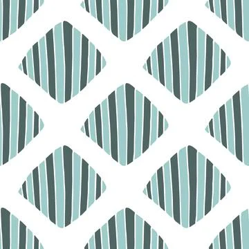 Vector seamless pattern with abstract square, swirl on white bakground Stock Illustration