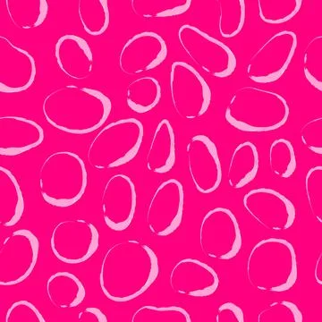 Vector seamless pattern with abstract stains, stones on bright pink backgroun Stock Illustration