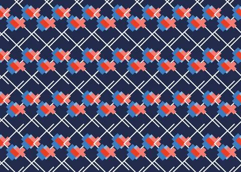 Vector seamless pattern, abstract texture background, repeating tiles, five c Illustrazione stock