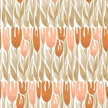 Vector seamless pattern with abstract textured hand drawn flowers isolated .. Stock Illustration