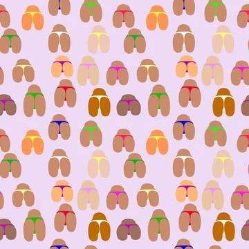 Vector seamless pattern abstract women torso of different skin colors Stock Illustration