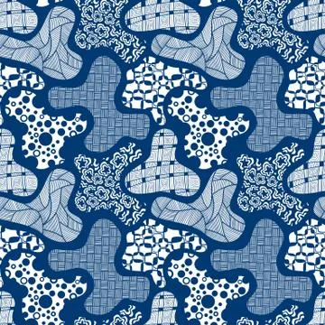 Vector seamless pattern abstract in zentangle style. Stock Illustration