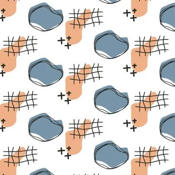 Vector seamless pattern with abstractions . Stock Illustration
