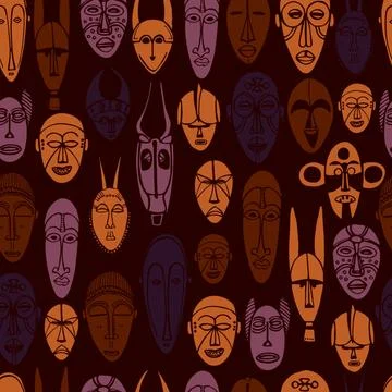 Vector seamless pattern with african plants. Illustrazione stock