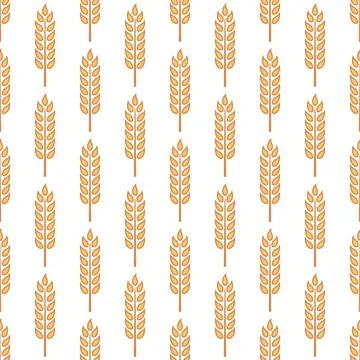 Vector Seamless Pattern with Agriculture Wheat and Cereal Ears. Organic Wheat イラスト素材