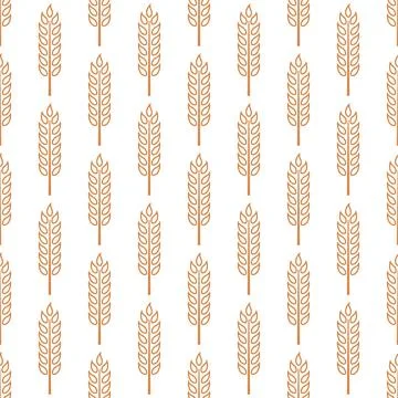 Vector Seamless Pattern with Agriculture Wheat and Cereal Ears. Organic Wheat Stock-Illustration