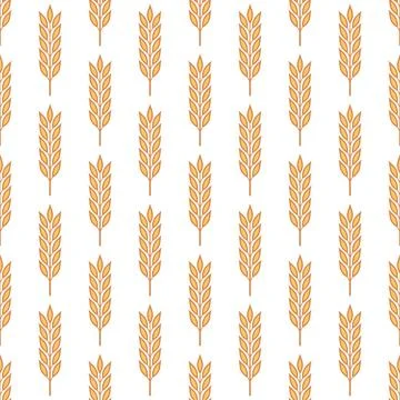 Vector Seamless Pattern with Agriculture Wheat and Cereal Ears. Organic Wheat イラスト素材