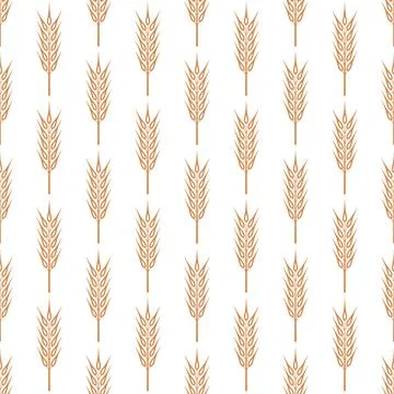 Vector Seamless Pattern with Agriculture Wheat and Cereal Ears. Organic Wheat 스톡 일러스트