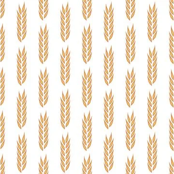 Vector Seamless Pattern with Agriculture Wheat and Cereal Ears. Organic Wheat イラスト素材
