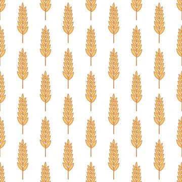 Vector Seamless Pattern with Agriculture Wheat and Cereal Ears. Organic Wheat Illustrazione stock