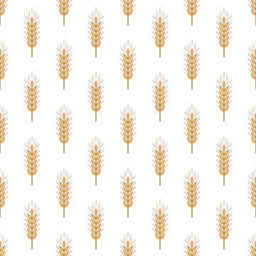 Vector Seamless Pattern with Agriculture Wheat and Cereal Ears. Organic Wheat 스톡 일러스트
