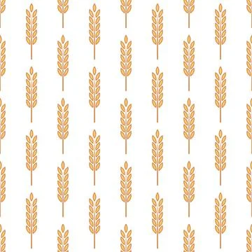 Vector Seamless Pattern with Agriculture Wheat and Cereal Ears. Organic Wheat Stock Illustration