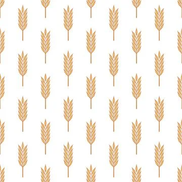 Vector Seamless Pattern with Agriculture Wheat and Cereal Ears. Organic Wheat 스톡 일러스트