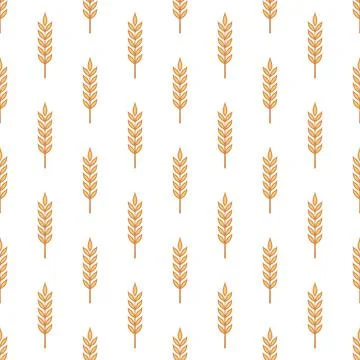 Vector Seamless Pattern with Agriculture Wheat and Cereal Ears. Organic Wheat Stock Illustration