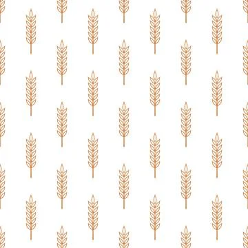 Vector Seamless Pattern with Agriculture Wheat and Cereal Ears. Organic Wheat イラスト素材