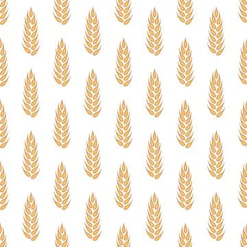 Vector Seamless Pattern with Agriculture Wheat and Cereal Ears. Organic Wheat イラスト素材