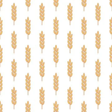 Vector Seamless Pattern with Agriculture Wheat and Cereal Ears. Organic Wheat 스톡 일러스트