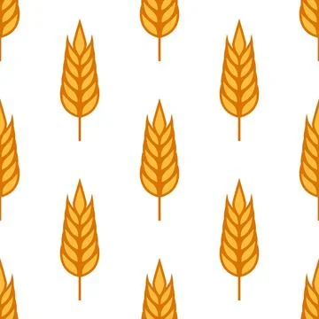 Vector Seamless Pattern with Agriculture Wheat and Cereal Ears. Organic Wheat 스톡 일러스트