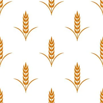 Vector Seamless Pattern with Agriculture Wheat and Cereal Ears. Organic Wheat Stock Illustration