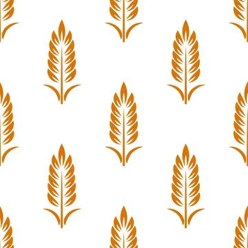 Vector Seamless Pattern with Agriculture Wheat and Cereal Ears. Organic Wheat 스톡 일러스트