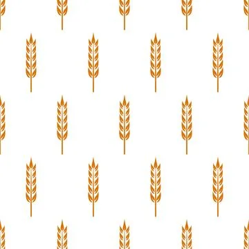 Vector Seamless Pattern with Agriculture Wheat and Cereal Ears. Organic Wheat 스톡 일러스트