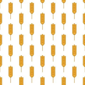 Vector Seamless Pattern with Agriculture Wheat and Cereal Ears on White Stockillustratie