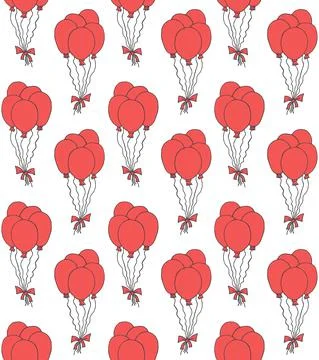 Vector seamless pattern of air balloon Stock Illustration