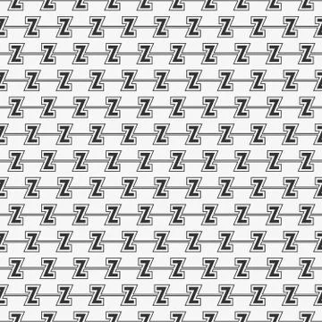Vector seamless pattern of alphabet letter Z Stock Illustration
