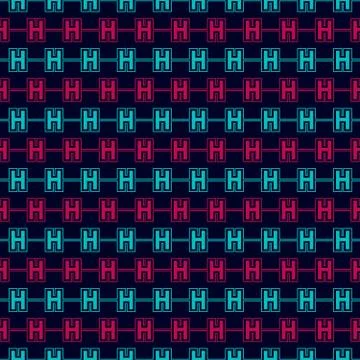 Vector seamless pattern of alphabet letter H Stock Illustration