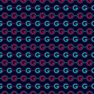 Vector seamless pattern of alphabet letter G Stock Illustration