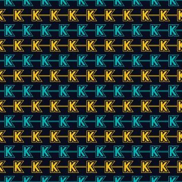 Vector seamless pattern of alphabet letter K 스톡 일러스트