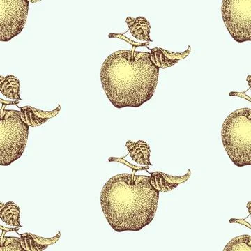 Vector seamless pattern apples Illustrazione stock