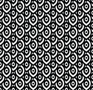 Vector seamless pattern in Arabian style. Abstract graphic monochrome backgro Illustrazione stock