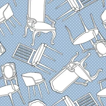 Vector seamless pattern with armchairs Illustrazione stock