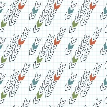 Vector seamless pattern of arrows on graph paper Illustrazione stock