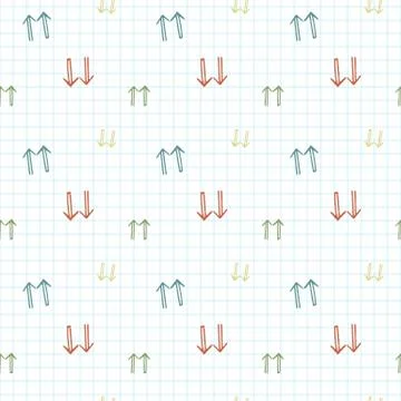 Vector seamless pattern of arrows on graph paper 스톡 일러스트