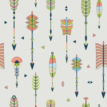 Vector seamless pattern with arrows Stock Illustration