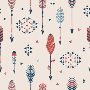 Vector seamless pattern with arrows Stock Illustration