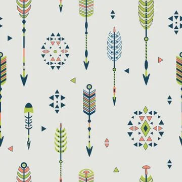 Vector seamless pattern with arrows Stock Illustration