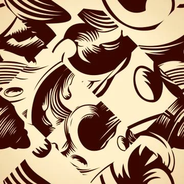 Vector seamless pattern with art ornament for design Stock Illustration