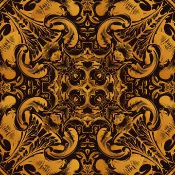 Vector seamless pattern with art ornament for design Stock Illustration