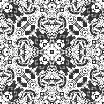 Vector seamless pattern with art ornament for design Stock Illustration