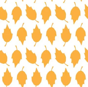 Vector seamless pattern of autumn leaf silhouette Stock Illustration