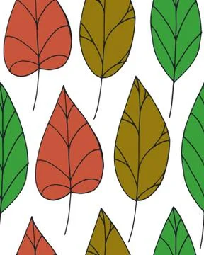 Vector seamless pattern with autumn leaves Stock Illustration