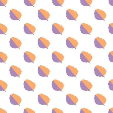 Vector seamless pattern with autumn leaves on a white background. Stock Illustration