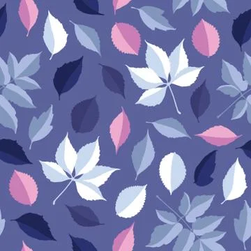 Vector seamless pattern with autumn leaves Stock Illustration